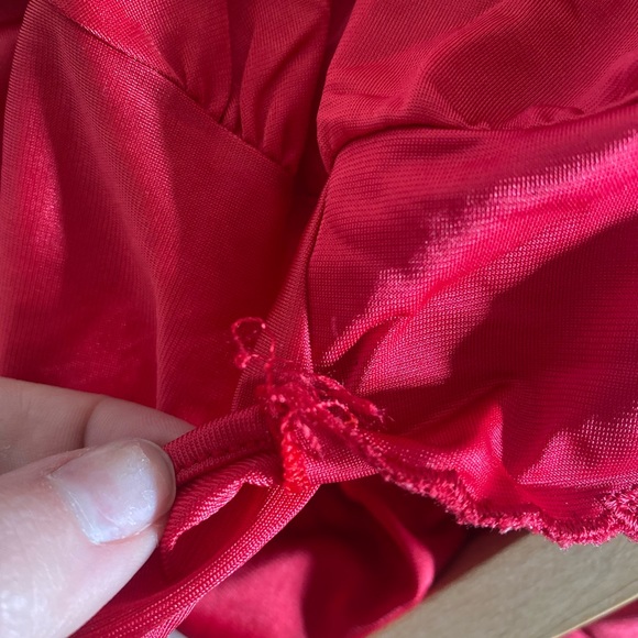 Vintage ShadowLine Red Button Up Robe - Picture 7 of 8